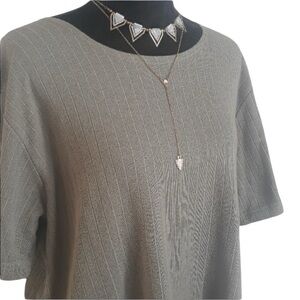 SAG HARBOR Ribbed Olive Green Short Sleeve Tee Blouse Size 2X